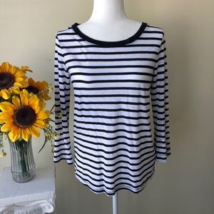 Splendid black & white striped. Button down back M